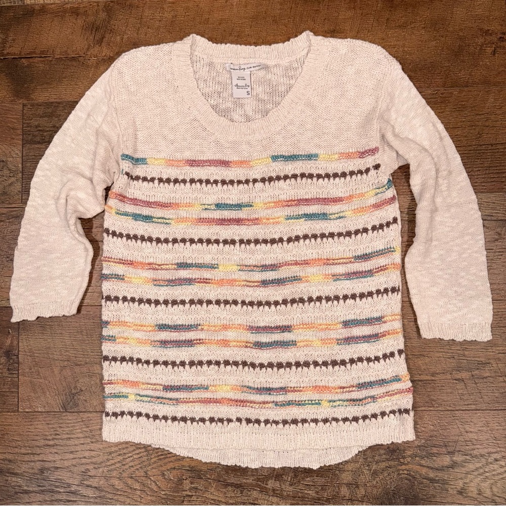 American Rag Knit Multicolor Striped Sweater